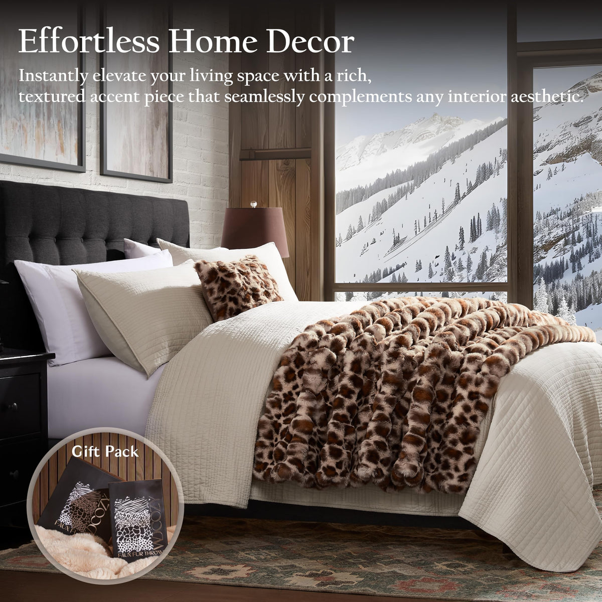 WDCOZY Cheetah Leopard Print Bubble Throw Blanket, Luxury Faux Rabbit Fur Mink Plush Throw for Couch, Sofa and Bed, Soft Fluffy Fuzzy Cozy Blanket for Women, 60x80 inches, Chocolate Brown, 950 GSM