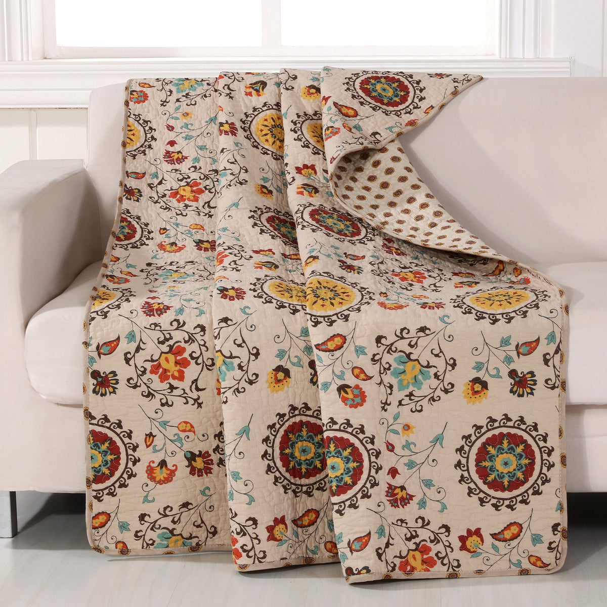 Greenland Home Andorra 100% Cotton Quilted Throw Blanket
