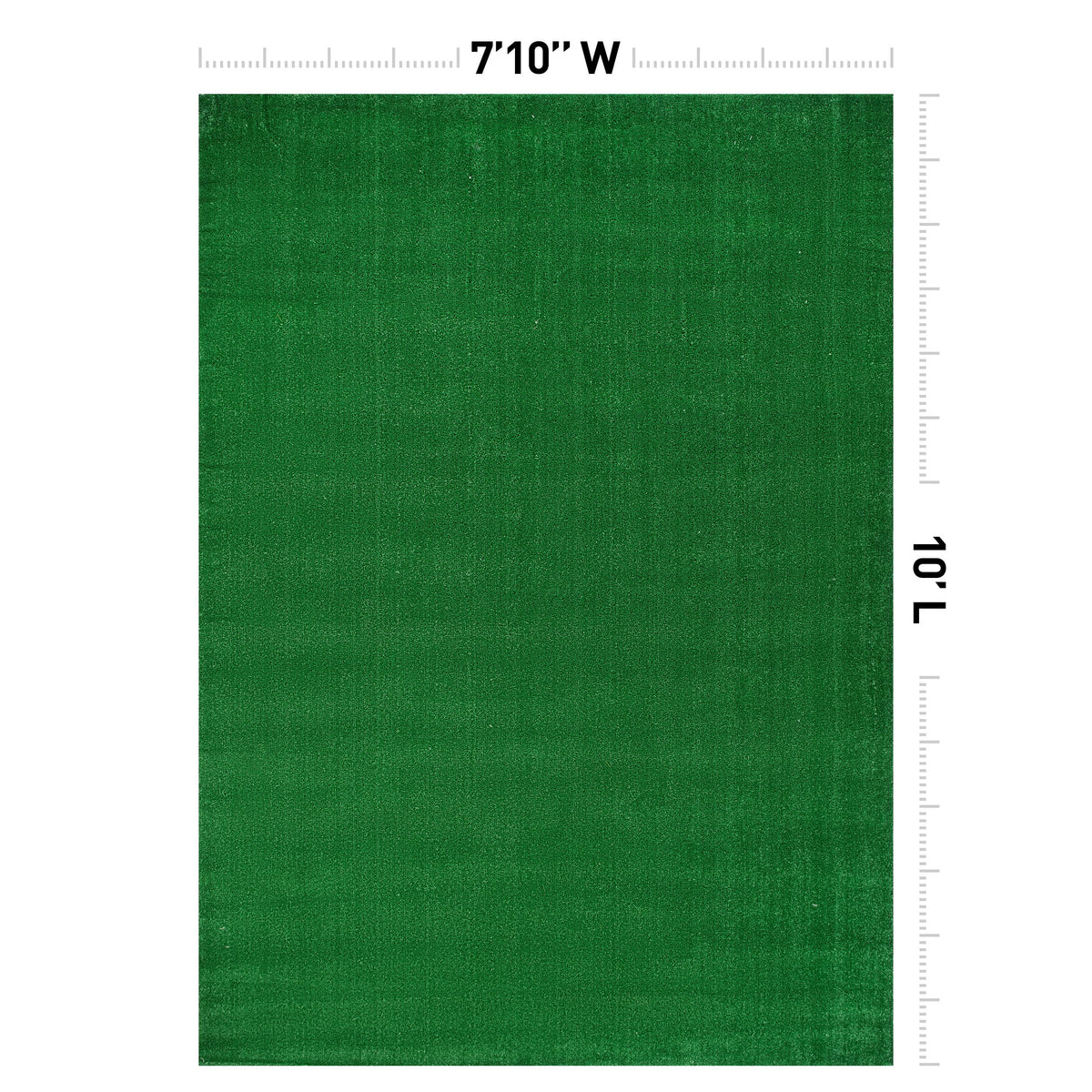 Rugshop Artificial Grass Indoor Outdoor Area Rug, Lightweight Synthetic Turf with Rubber Backing, Easy to Clean Polypropylene Lawn Mat for Patio, Balcony, Deck, 7'10" x 10' Green