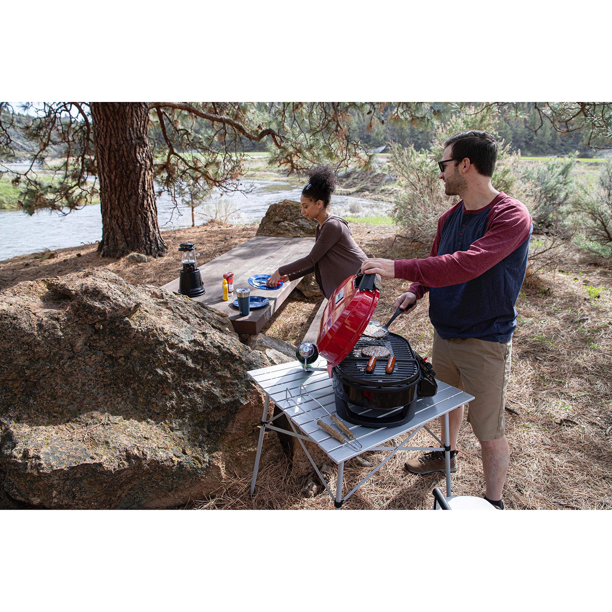 Coleman RoadTrip 225 Portable Tabletop Grill, 2-Burner Gas Grill with Matchless Ignition & Adjustable Temperature Control, 11,000 BTUs of Power for Grilling, Tailgating, Camping, BBQ, & More